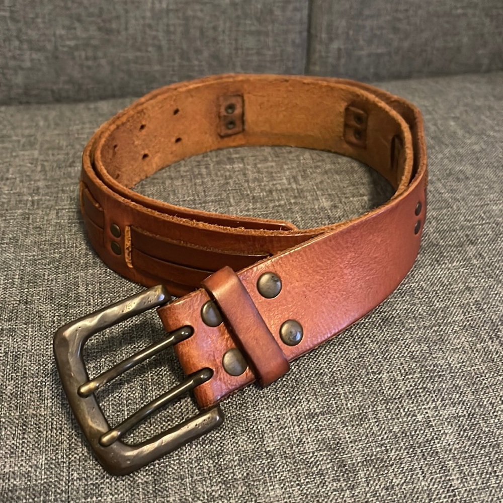 Brown Western Leather belt, Size Medium